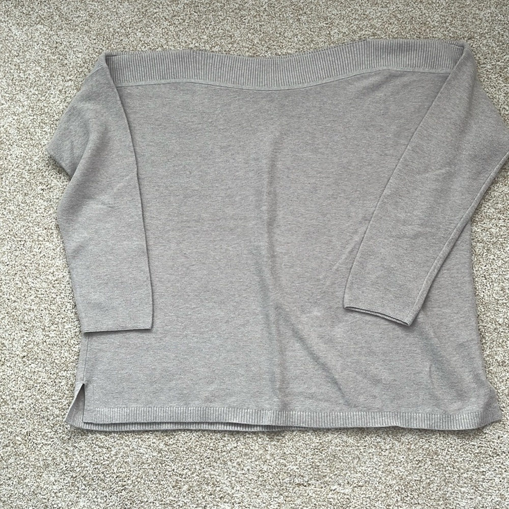 J Jill boat neck sweater size petite large.  Color light brown